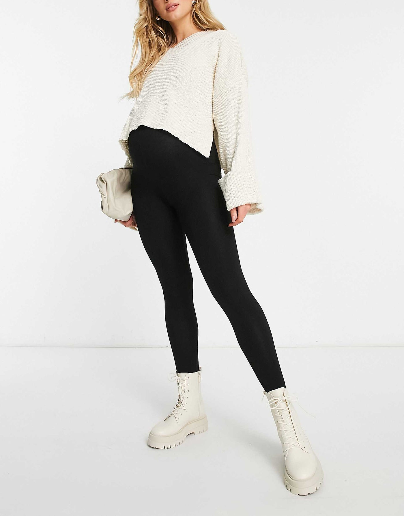 Maternity over the bump leggings in black