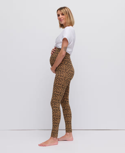 COTTON LEOPARD PREGNANCY LEGGINGS